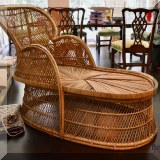 F74. Vintage rattan lounger. 